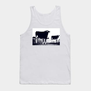 Black and white Friesian cows in field in Southland New Zealand. Tank Top